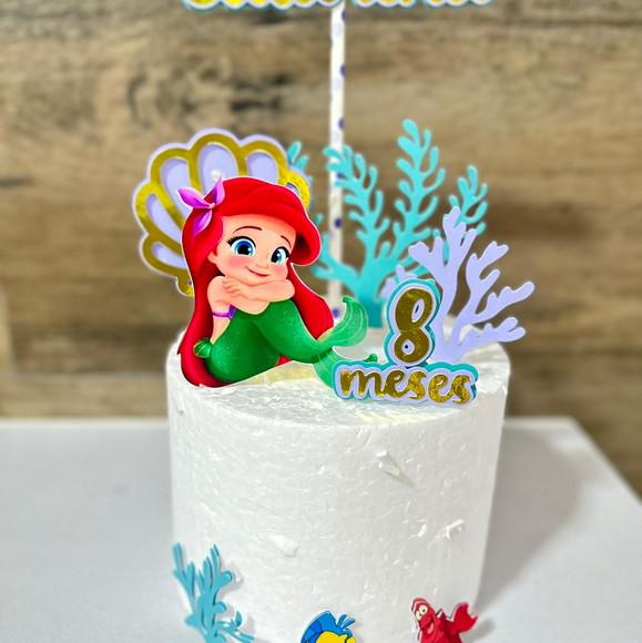Topo de Bolo Sereia Ariel