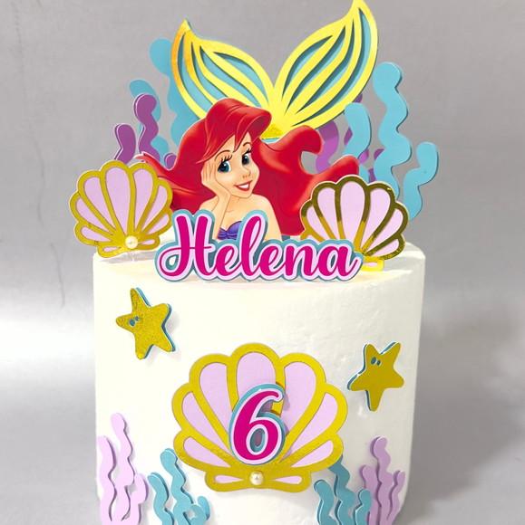 Topo de Bolo Sereia Ariel