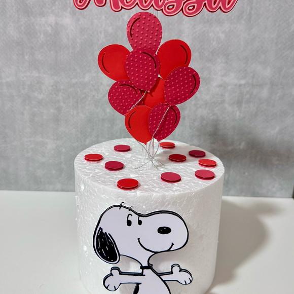 Topo de Bolo Snoopy Balões