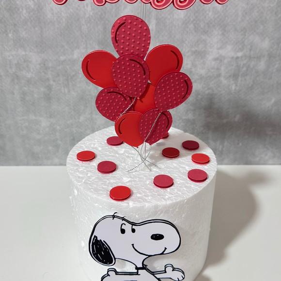Topo de Bolo Snoopy Balões