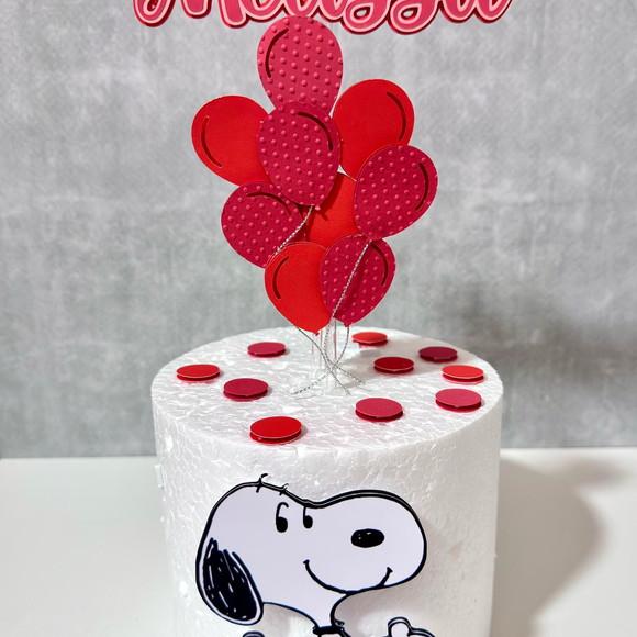 Topo de Bolo Snoopy Balões