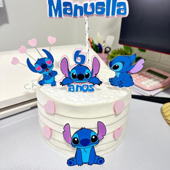 Topo de Bolo Stitch Apaixonado