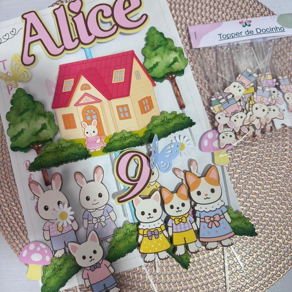 Topo de Bolo Sylvanian Families