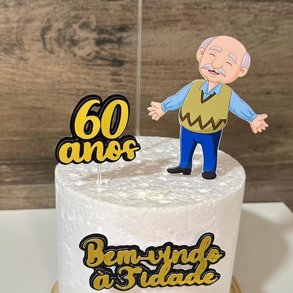 Topo de Bolo Terceira Idade Idoso