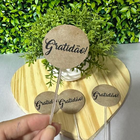 Topper Tag Redonda Gratidão