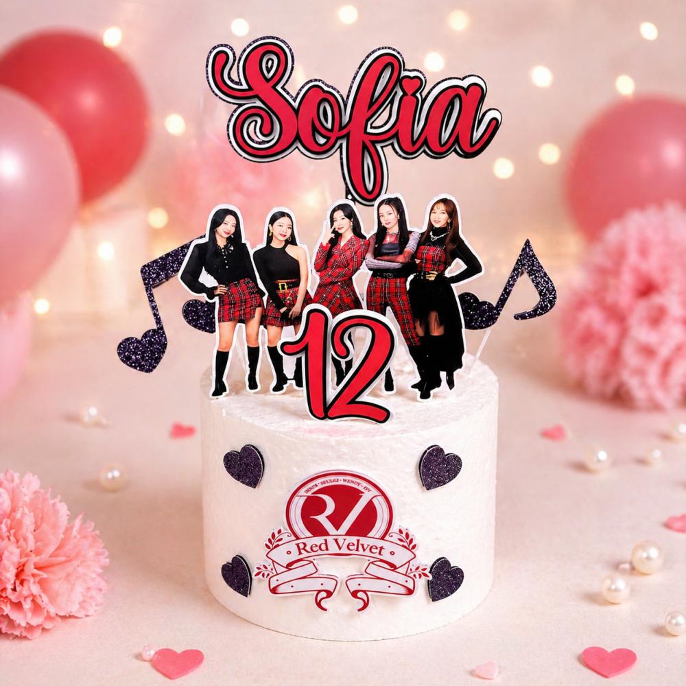 Topo de Bolo Red Velvet Kpop