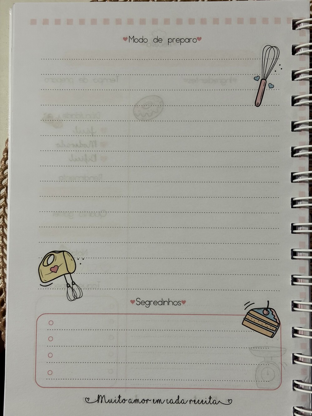 Caderno de Receitas Personalizao Capa Batedeira