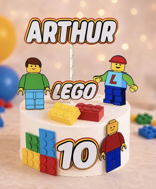 Topo de Bolo Lego