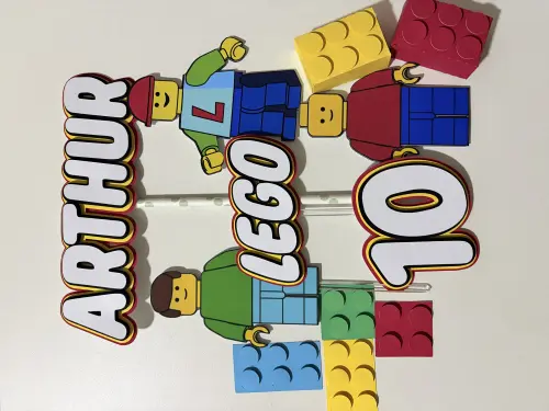 Topo de Bolo Lego