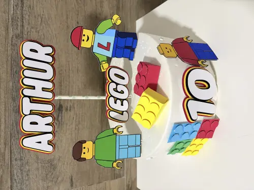 Topo de Bolo Lego