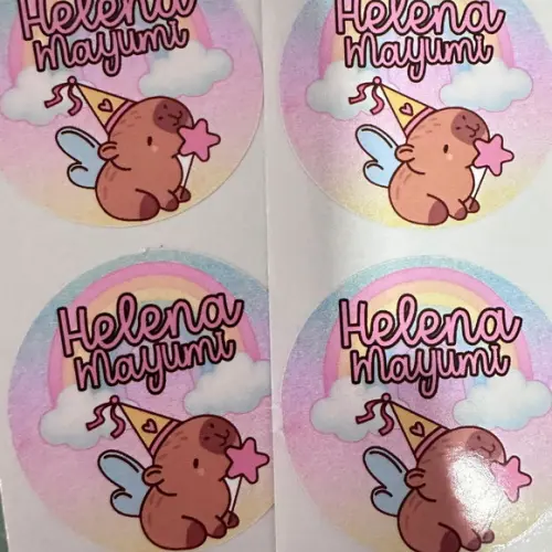 Adesivo Redondo 5 cm Personalizado Capivara