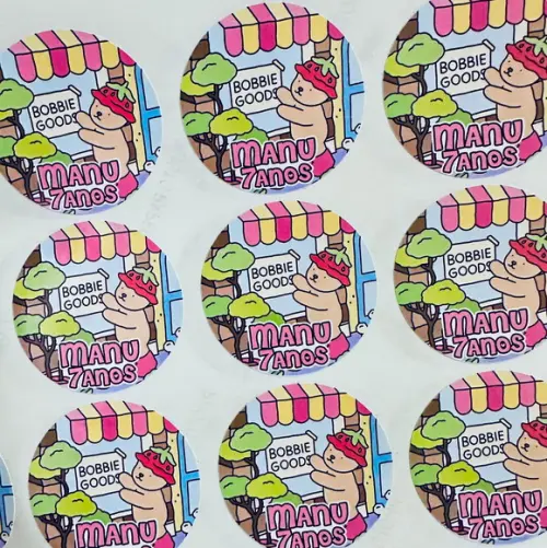 Adesivo Redondo Bobbie Goods 5 cm Personalizado
