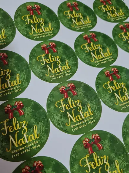 Adesivo Redondo Natal