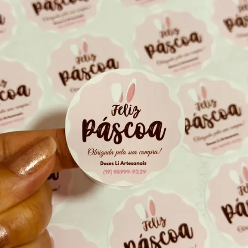 Adesivo Redondo Páscoa