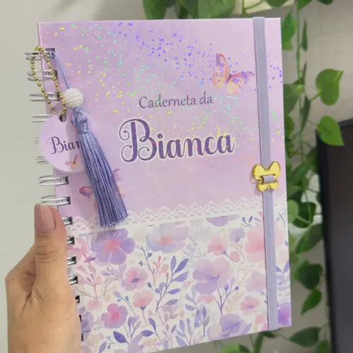 Caderneta Vacinação Lilás Borboletas Floral