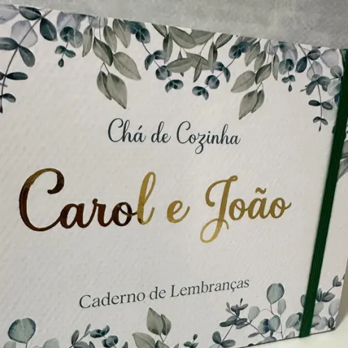 Caderno Assinatura A5 Nomes Foil Dourado