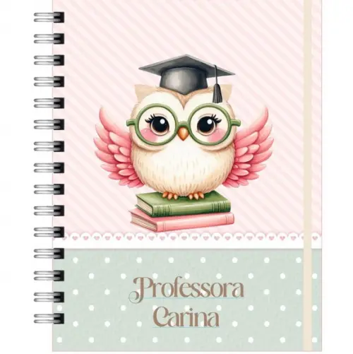 Caderno Escolar Pautado A5 Professora Corujinha