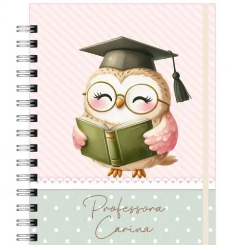 Caderno Escolar Pautado A5 Professora Corujinha