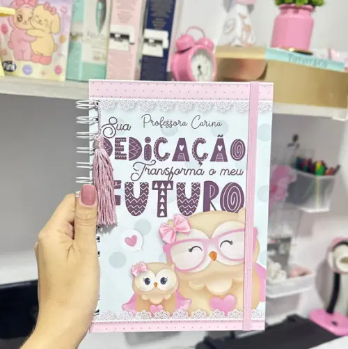 Caderno Escolar Pautado A5 Professora Corujinha