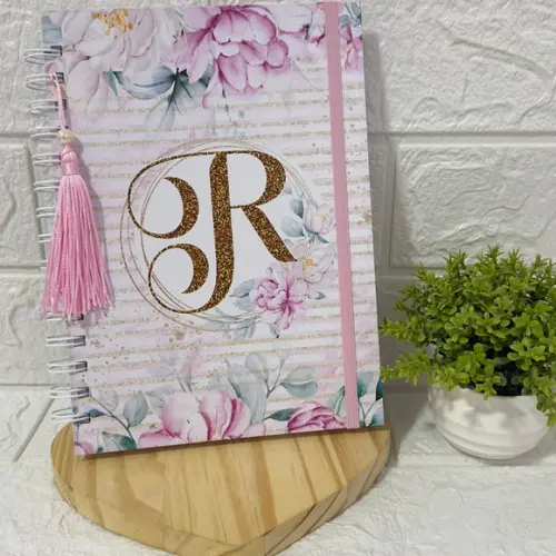 Caderno Pautado A5 Floral Alfabeto