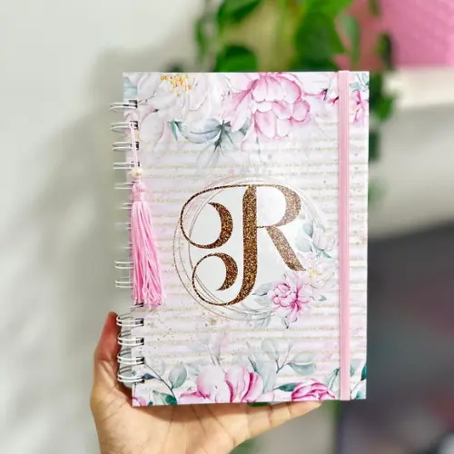 Caderno Pautado A5 Floral Alfabeto