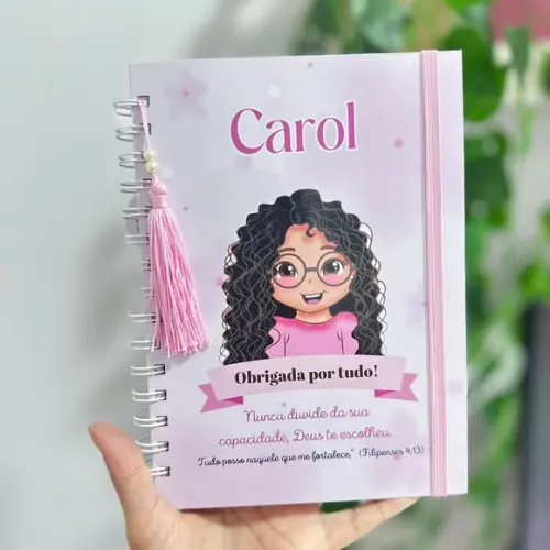 Caderno Pautado A5 Personalizado Menina Cristã