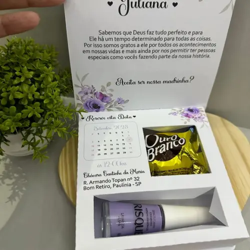 Caixa Convite Padrinhos Casamento