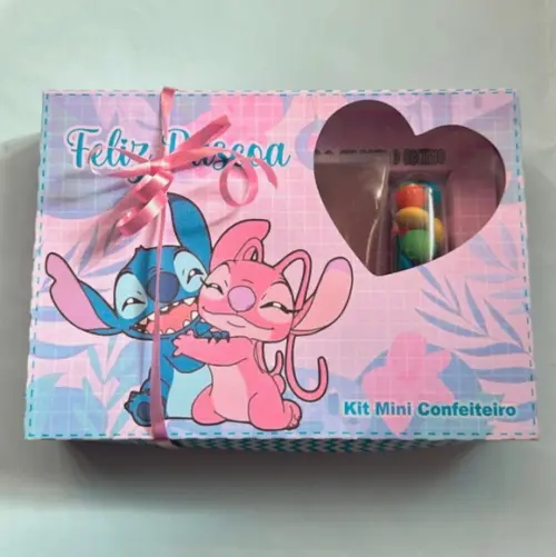 Caixa Mini Confeiteiro Stitch e Angel