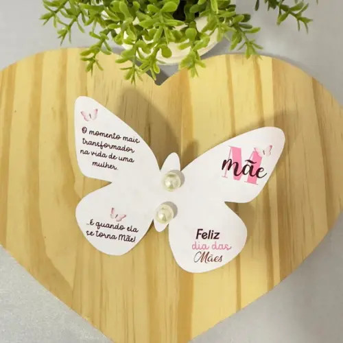 Card Borboleta com Brinco Dia das Mães
