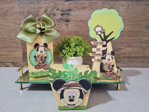 Kit 15 Personalizados Mickey Safari