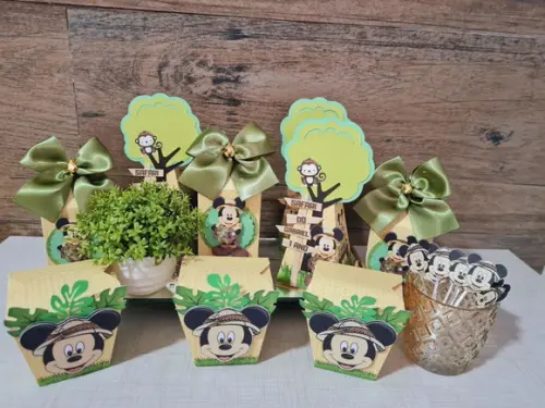 Kit 15 Personalizados Mickey Safari