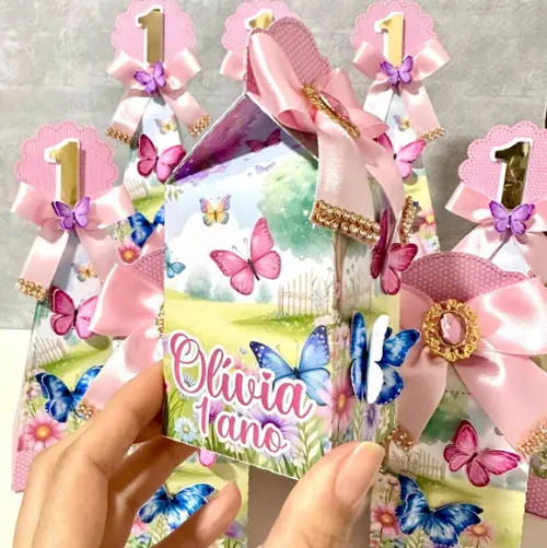 Kit 20 Caixas Personalizadas Jardim das Borboletas