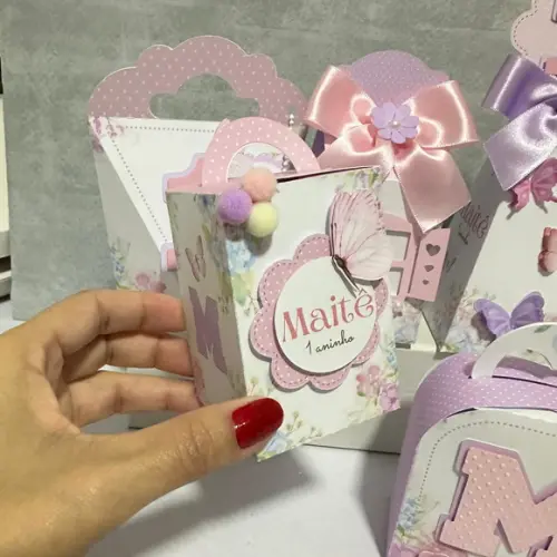 Kit 25 Caixas Personalizadas Jardim das Borboletas