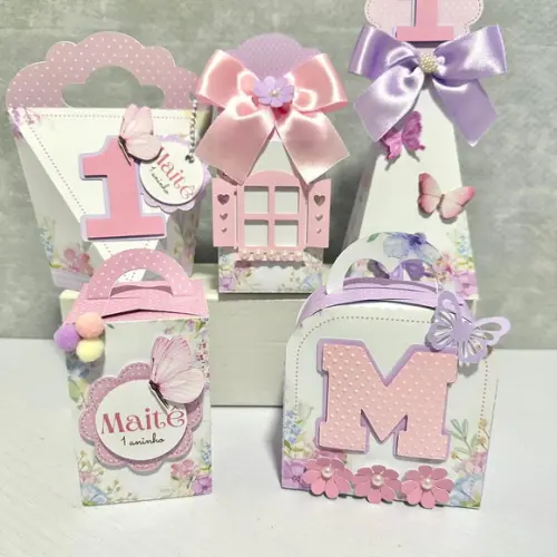 Kit 25 Caixas Personalizadas Jardim das Borboletas