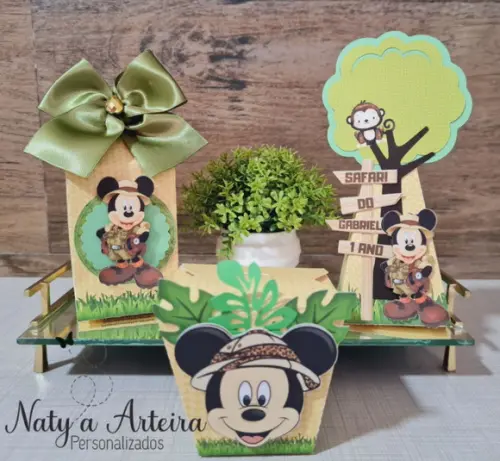 Kit 30 Personalizados Mickey Safari