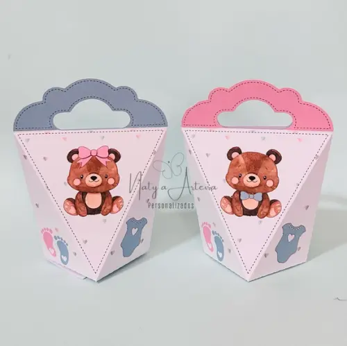 Kit Caixinhas Personalizadas Chá Revelação 15 Peças