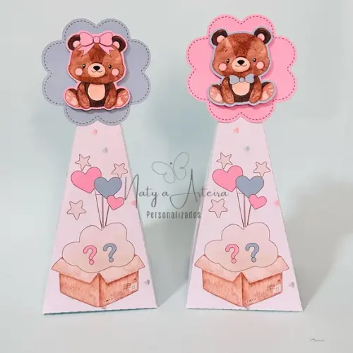 Kit Caixinhas Personalizadas Chá Revelação 15 Peças