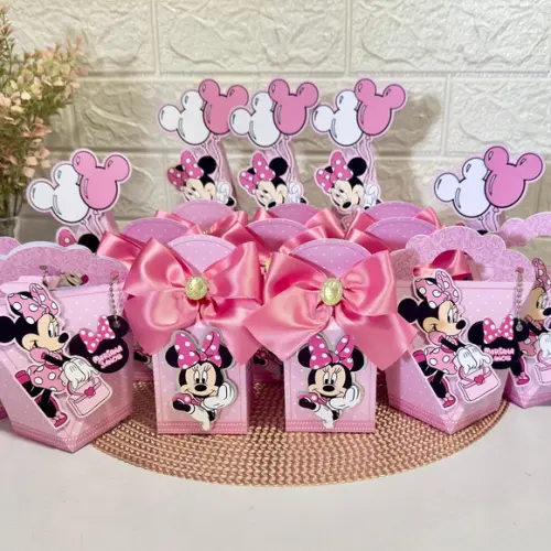 Kit Personalizados Minnie Rosa 15 Peças