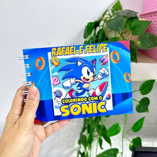 Mini Livro de Colorir Sonic A6