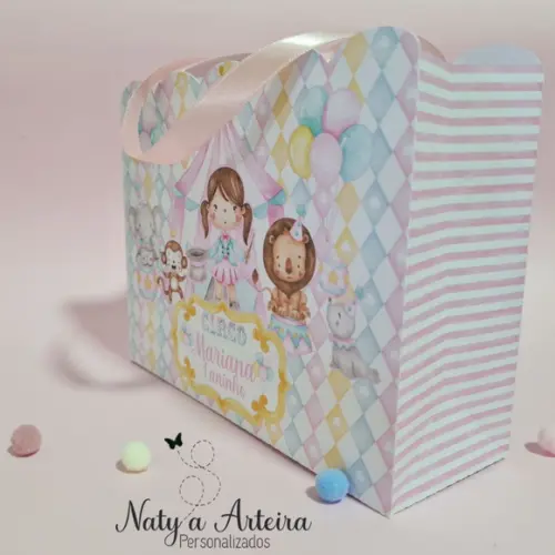 Sacolinha Personalizada Circo Rosa