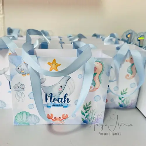 Sacolinha Personalizada Fundo do Mar