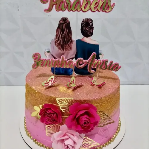 Topo de Bolo Amigas