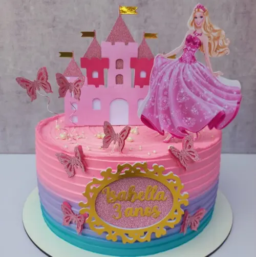 Topo de Bolo Barbie Castelo