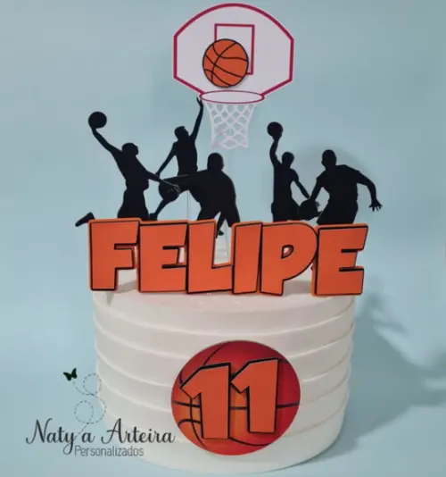 Topo de Bolo Basquete Esporte