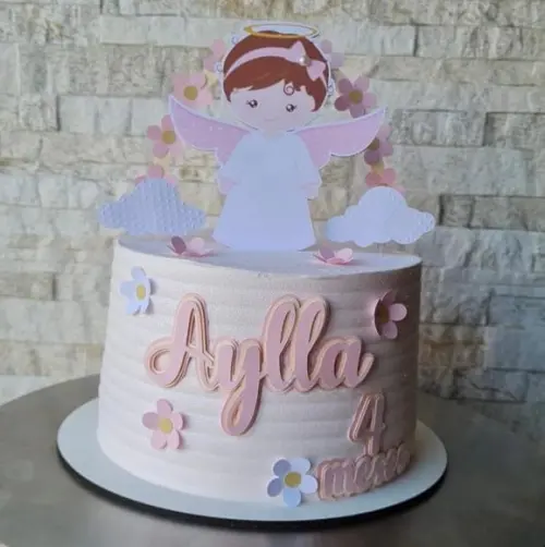 Topo de Bolo Batizado Menina