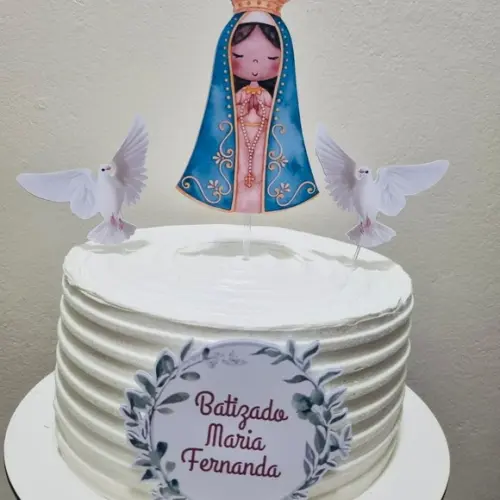 Topo de Bolo Batizado Menina Religioso