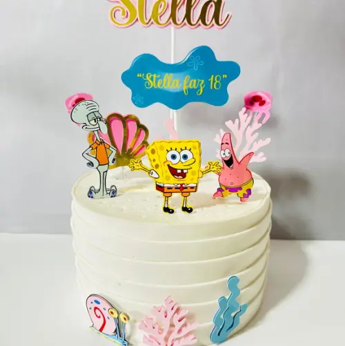 Topo de Bolo Bob Esponja Feminino