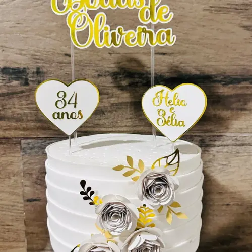 Topo de Bolo Bodas de Oliveira