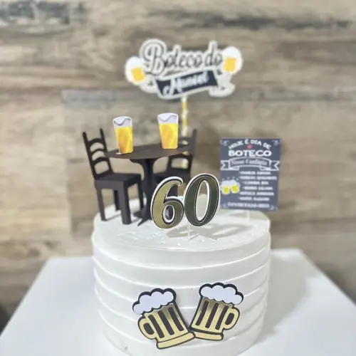 Topo de Bolo Boteco 3d