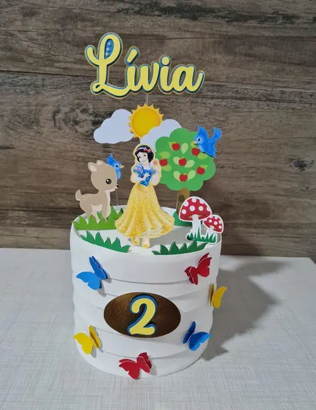 Topo De Bolo Branca De Neve Clássica